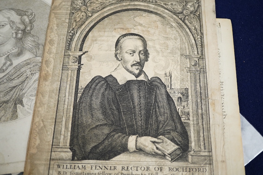 18th century, Old Master school, Classical scene, sanguine chalk on buff paper, together with a collection of early engravings, prints and book plates to include after Wenceslaus Hollar, Portrait of William Fenner, Recto